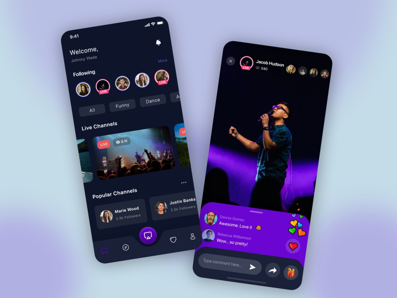 Live Streaming 🎬 App Design
