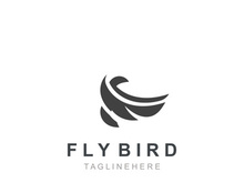 Flying Bird modern logo design isolated white background template
