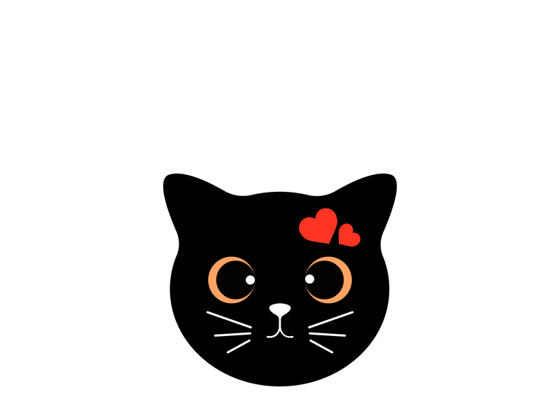 Cat cute head logo vector