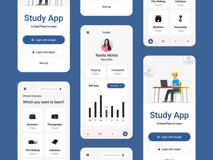 Online Course Education App Mobile Application UI Kit