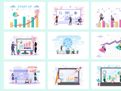 26 Business Startup Flat Illustration
