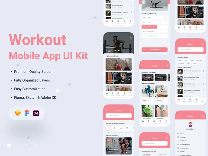 Fitness & Workout App UI Kit preview picture
