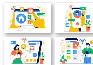 9 Connected Smart Devices Illustration