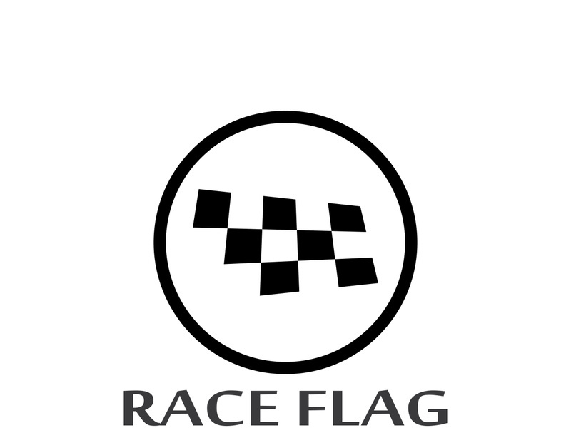 Creative and modern racing flag logo design.