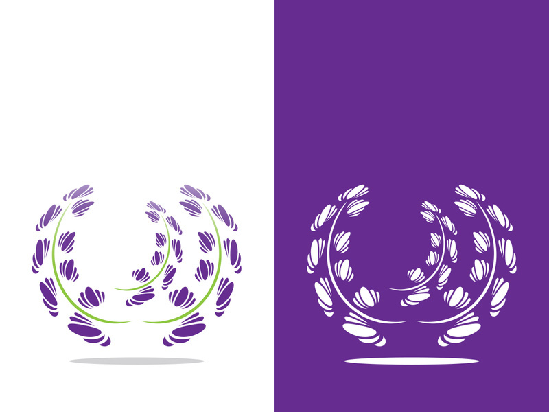 Fresh lavender flower logo vector flat design