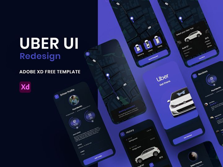 Uber App - Free XD Template