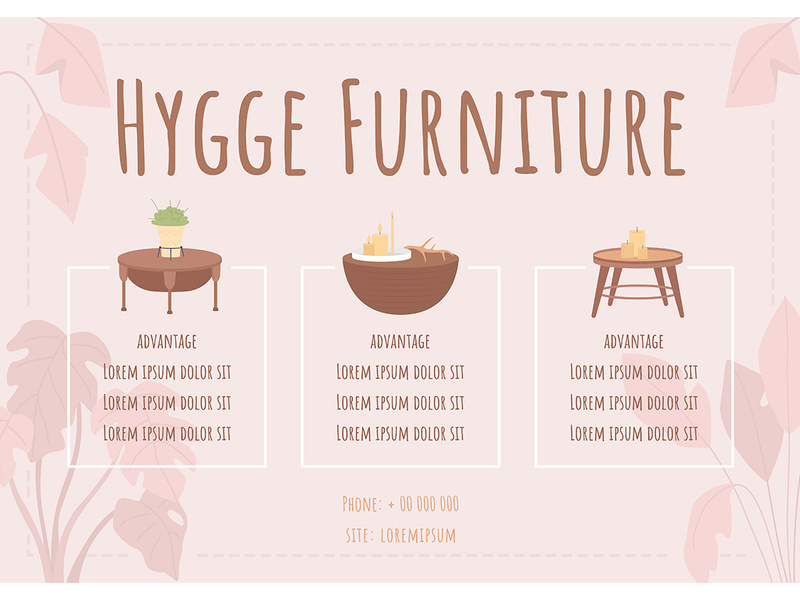 Hygge furniture banner template