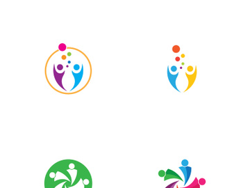 people community logo design with creative idea. preview picture