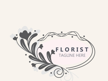 Florist logo beautiful floral leaf and flower vector art, icon graphic decoration business wedding template preview picture