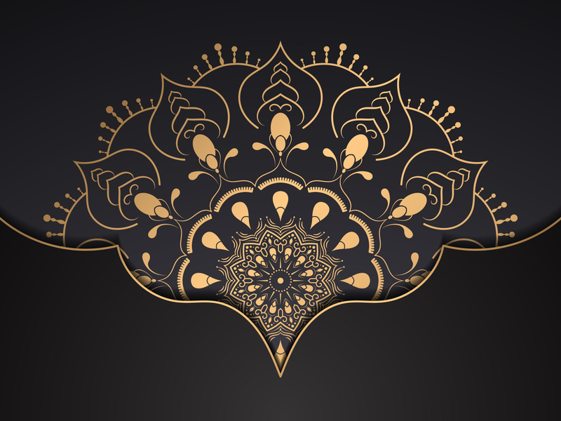 Luxury mandala background with golden decoration Premium Vector