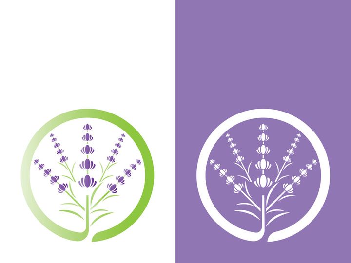 Fresh lavender flower logo vector flat design