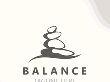 Balance stone logo massage stone yoga, rock arrangement for spa and health meditation symbol
