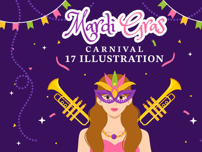 17 Mardi Gras Carnival Illustration