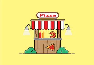 Flat Design Pizza Hut Logo in Adobe Illustrator