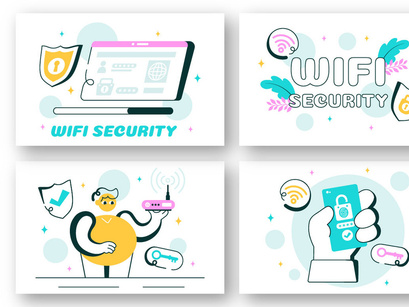 10 WiFi Security Wireless Technology Illustration