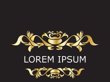 Gold luxury floral vintage monogram decorative logo template