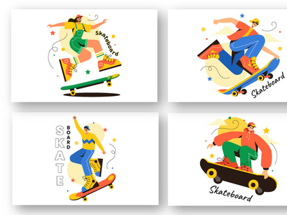 13 Skateboard Sport Illustration