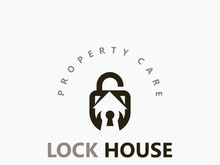 Lock House secure logo design, smart key home vector concept template
