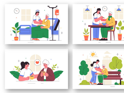 10 Elderly Care Services Illustration