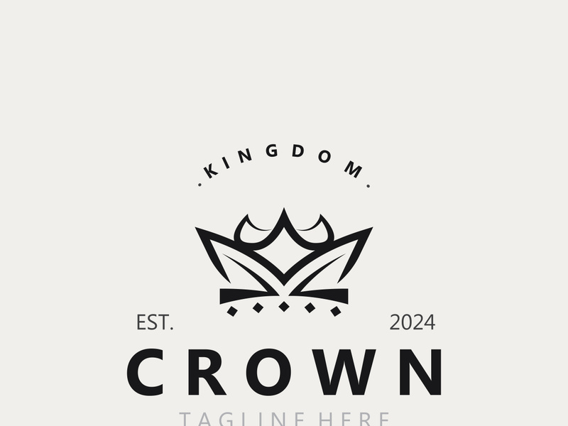 Crown logo simple design template. Vintage Crown Logo Royal King Queen concept symbol icon