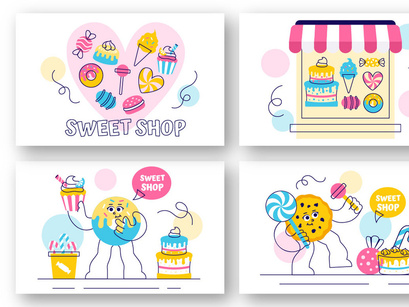 10 Sweet Shop Illustration