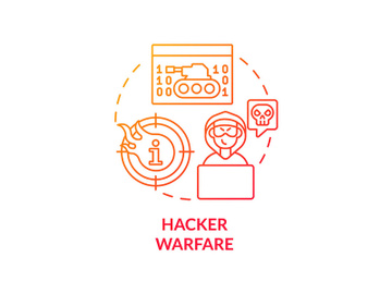 Hacker warfare red gradient concept icon preview picture