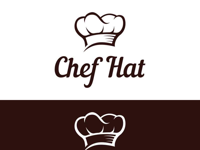 Chef hat logo for restaurant, cafe and online food delivery. Logo with vector design.
