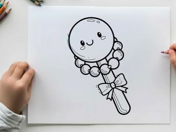 Cute magnifying glass character with bow vector illustration preview picture