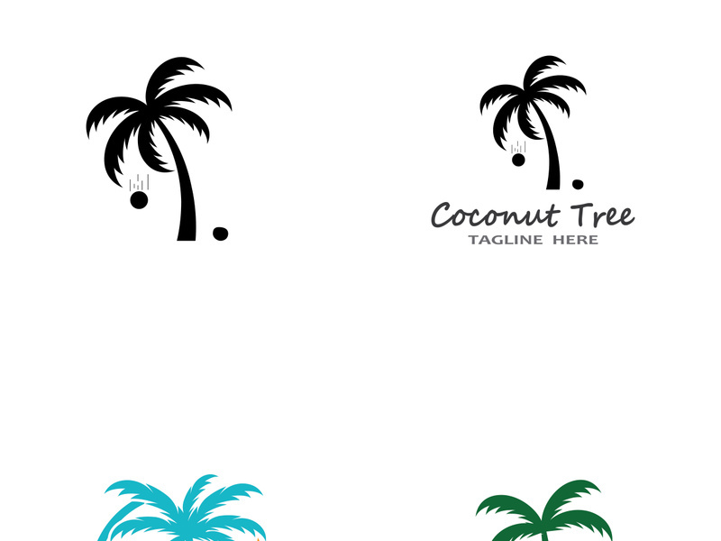 Summer palm tree logo design.