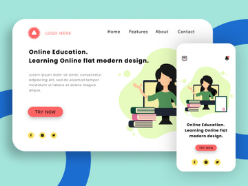 Online Education. Learning Online flat modern design. preview picture