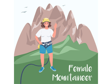 Woman climber social media post mockup preview picture