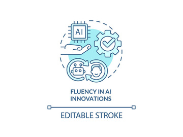 Fluency in AI innovations turquoise concept icon preview picture