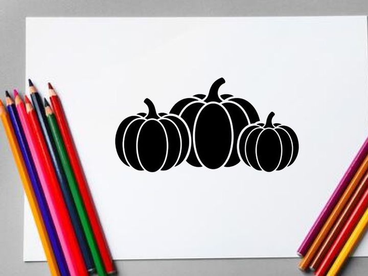 Silhouette of Pumpkins for Autumn Harvest and Halloween Decor