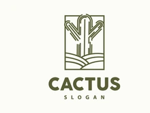 Cactus Logo, Desert Green Plant Vector