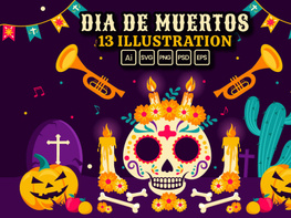 13 Dia de Muertos Illustration preview picture