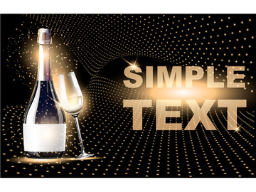 Gold wine realistic vector product ads banner template preview picture
