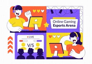 10 Online Gaming Esports Arena Illustration