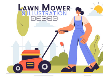 9 Lawn Mower Illustration preview picture