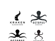 Octopus logo design with vector illustration editing.