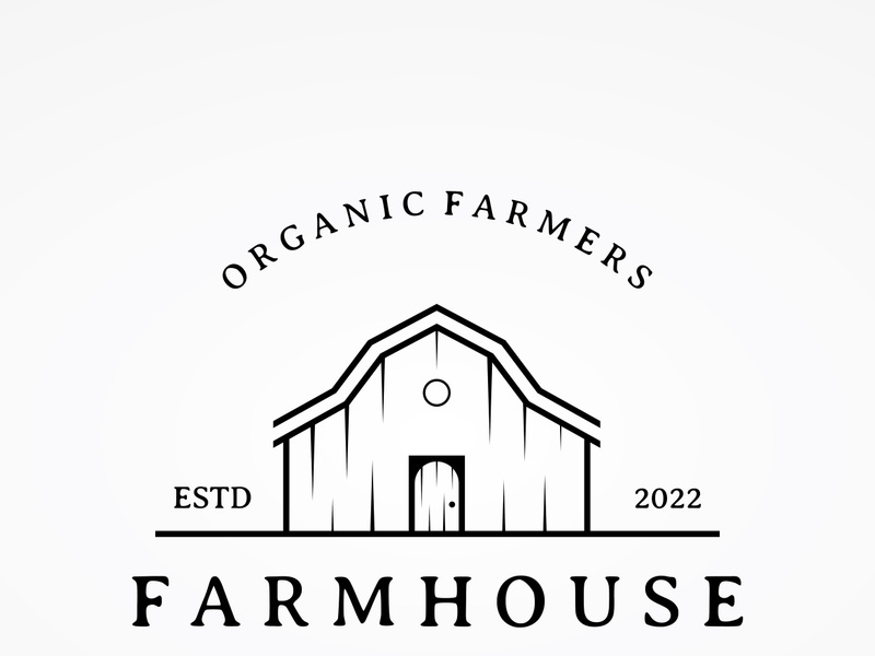 Logo design of organic farm house or barn or barn and animal farmhouse vintage.Vintage country logo.