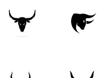 Retro vintage bull head horns logo. preview picture