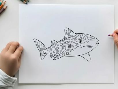 Tuna fish swimming underwater vector illustration flat design