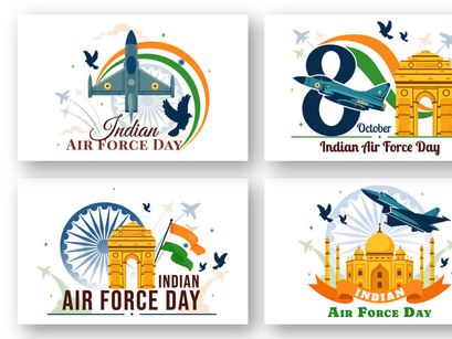 12 Indian Air Force Day Illustration