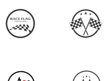 Creative and modern racing flag logo design.