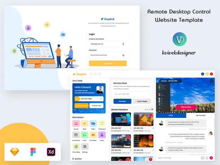 Remote Desktop Control Website Template