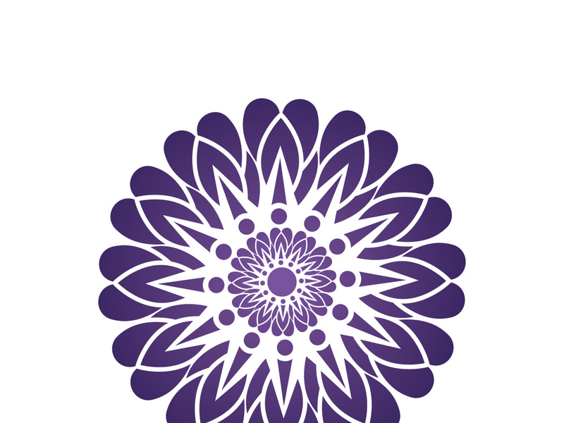 Traditional Asian colorful floral pattern Stained glass mosaic logo tile design inspiration