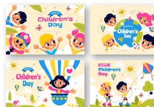 9 Happy Children's Day Vector Illustration