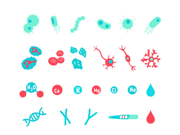 Microbiology flat color vector objects set preview picture
