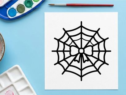 Halloween spider web icon with central cobweb design. Minimalist black and white vector illustration for seasonal decor.