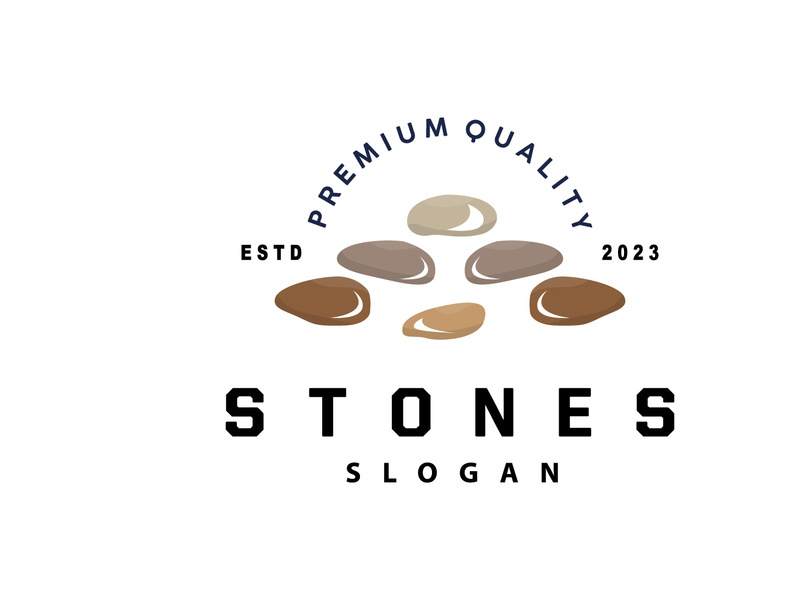 Stone Logo, Premium Elegant Design, Stone Balance Vector